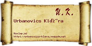 Urbanovics Klára névjegykártya