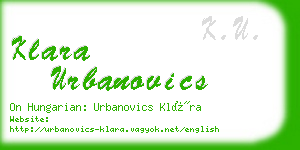 klara urbanovics business card